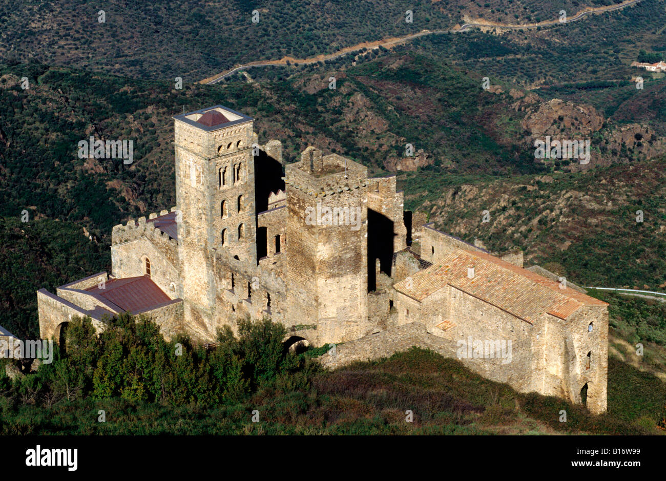 Sant Pere de Rodes benedictine monastery Port de la Selva Alt Empordà Girona province Catalonia Spain Stock Photo