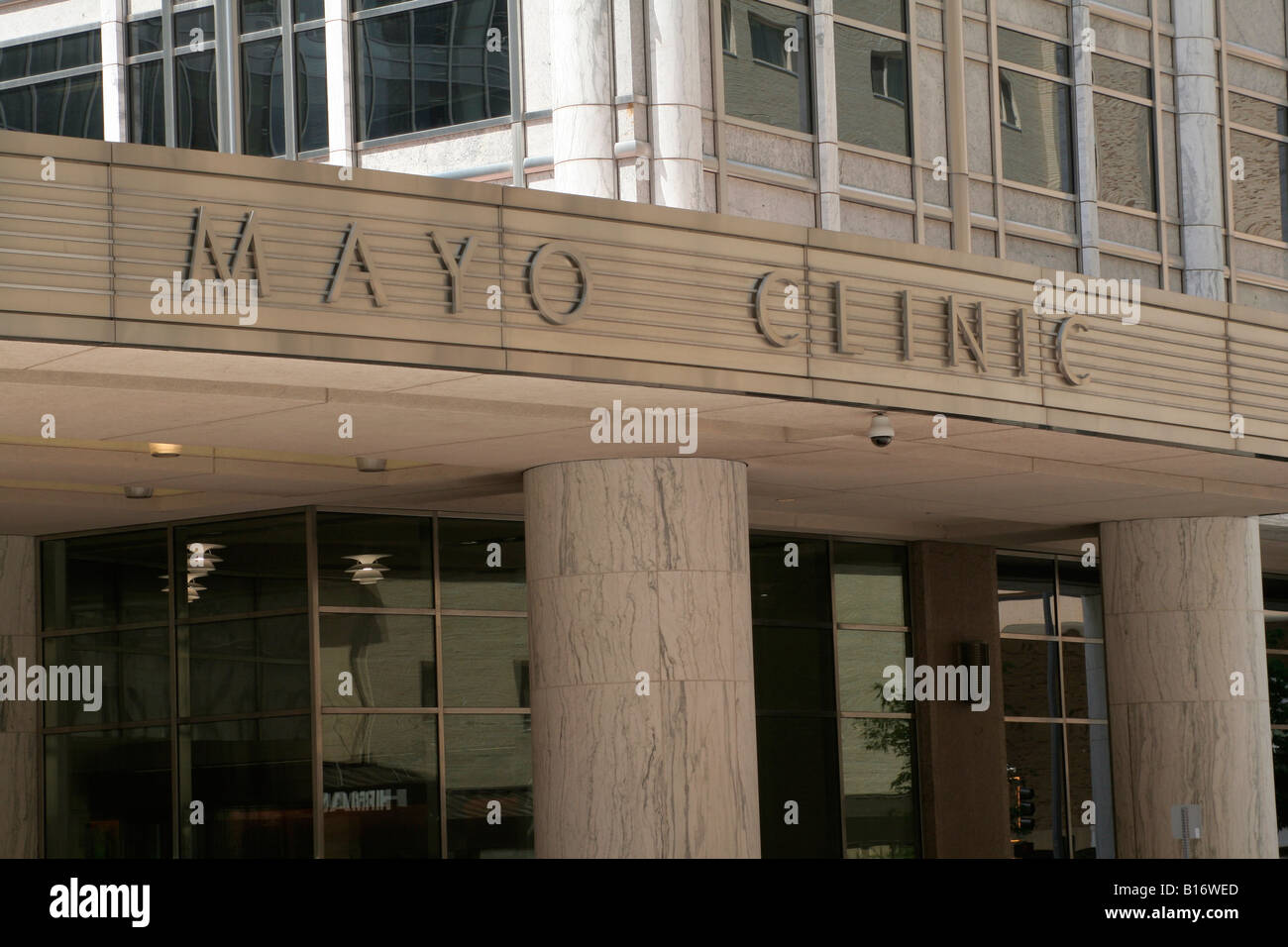 Entrance to the Mayo Clinic in Rochester Minnesota Stock Photo