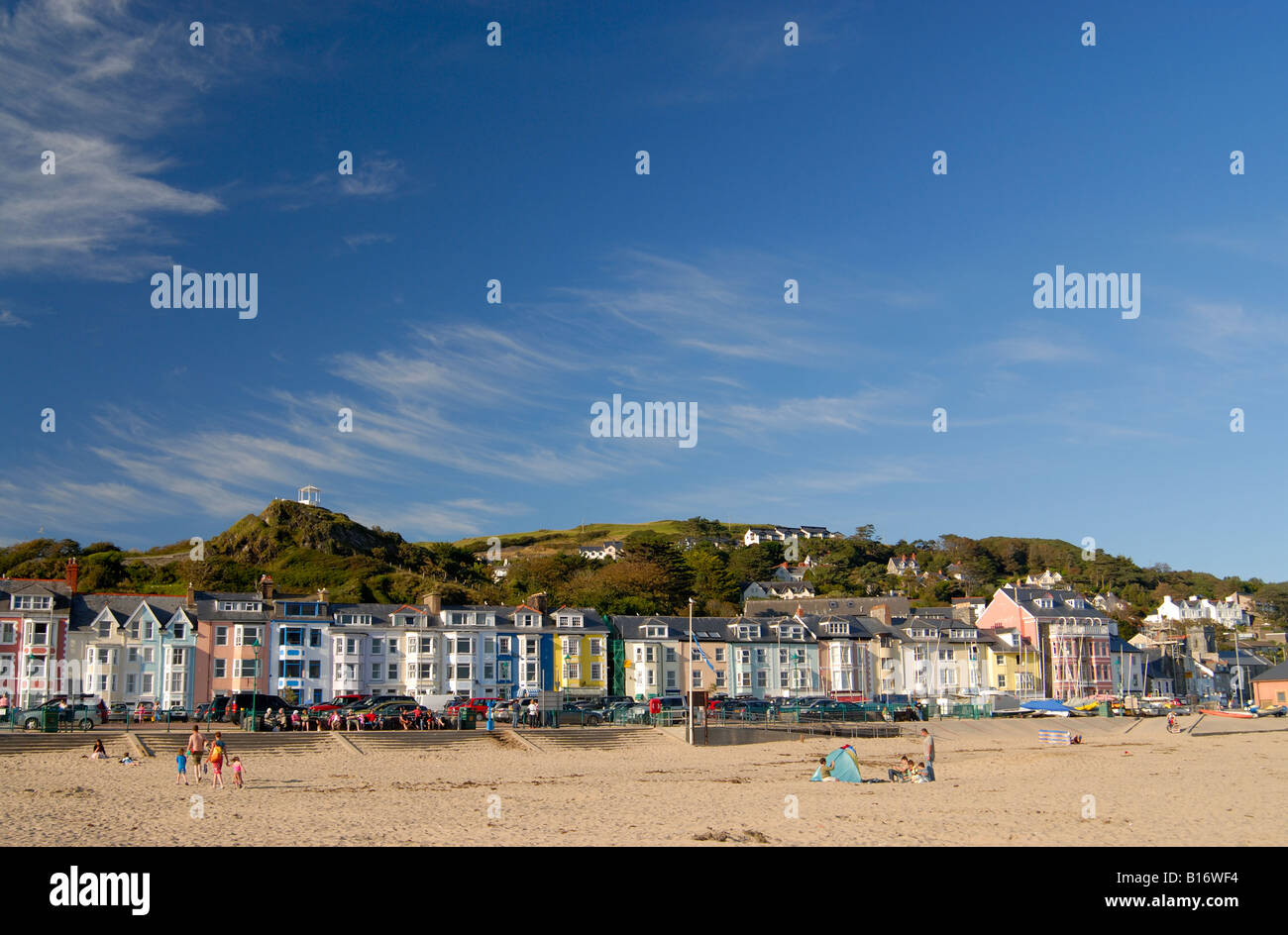 Aberdyfi Beach and Seafront Housing Stock Photo