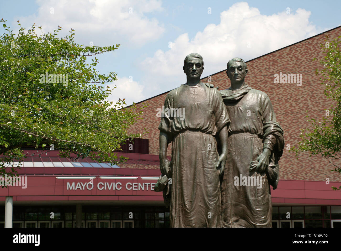 Bronze of Dr William Mayo and Dr Charles Mayo Rochester Minnesota Stock Photo