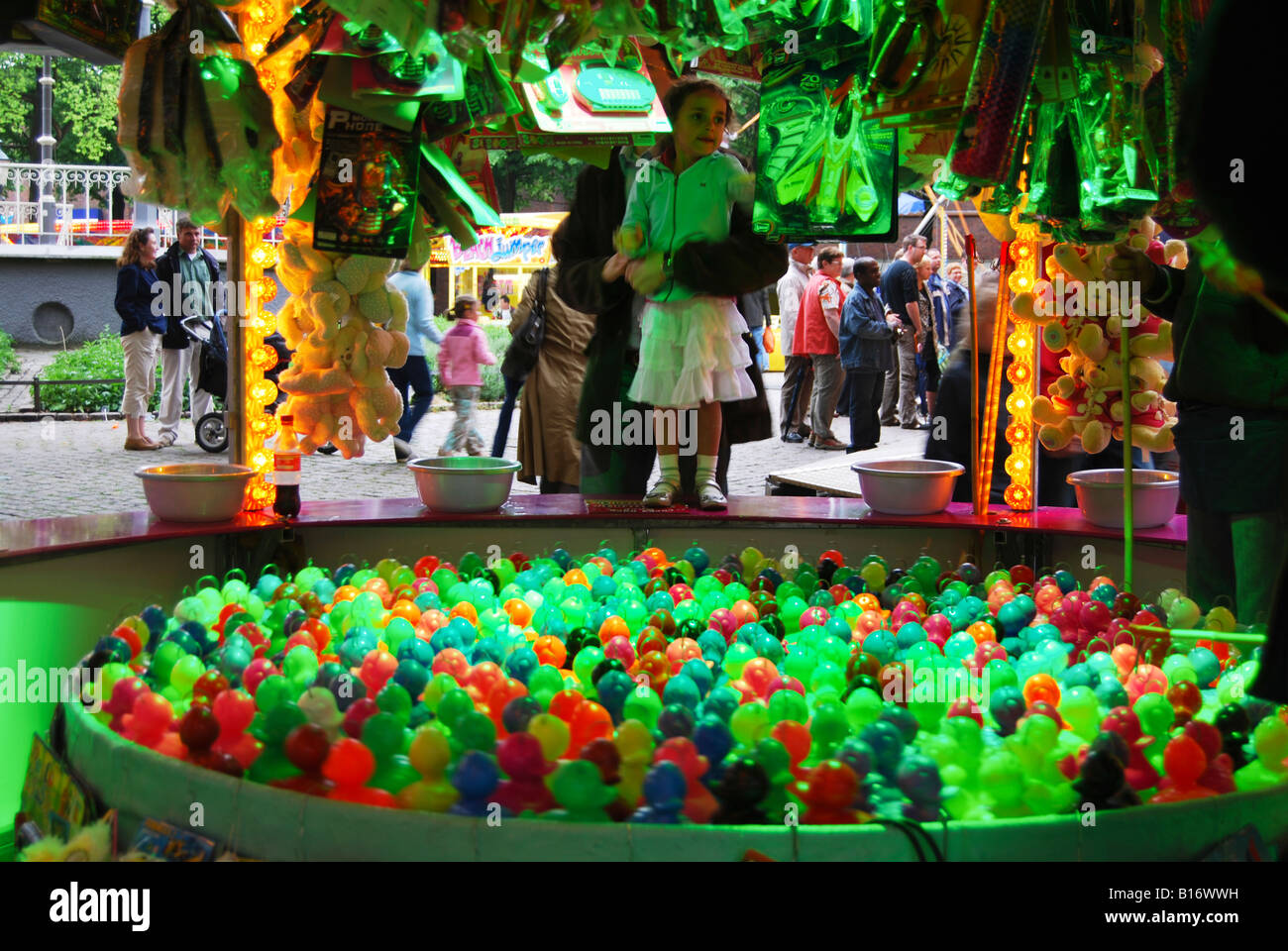 fishing stall at fun fair Stock Photo