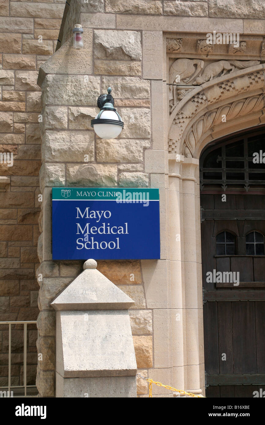 Door to Mayo medical school student center Rochester Minnesota Stock Photo