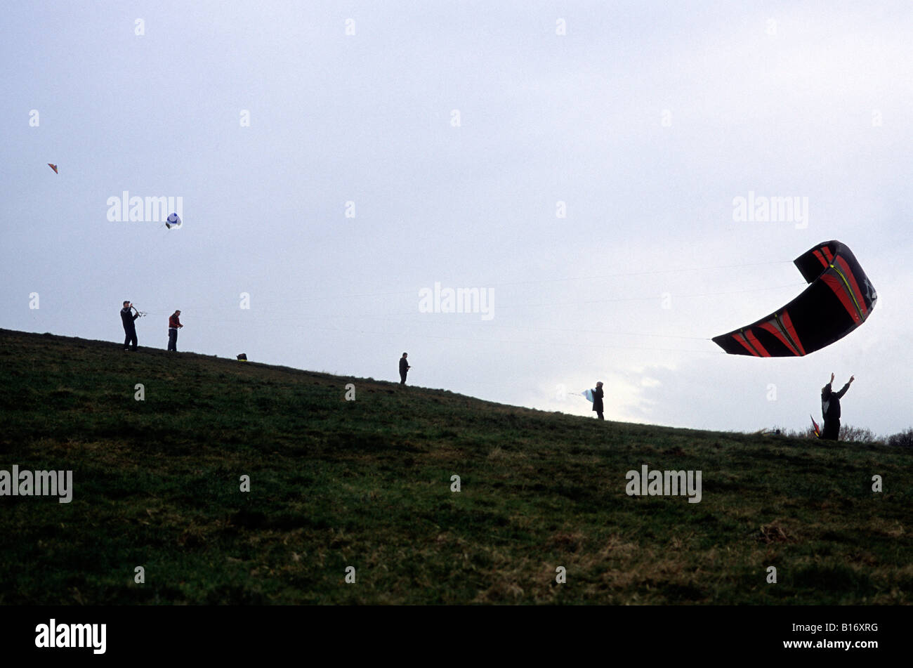 Kite flying on Parliament Hill, Hampstead Heath, London Stock Photo Alamy