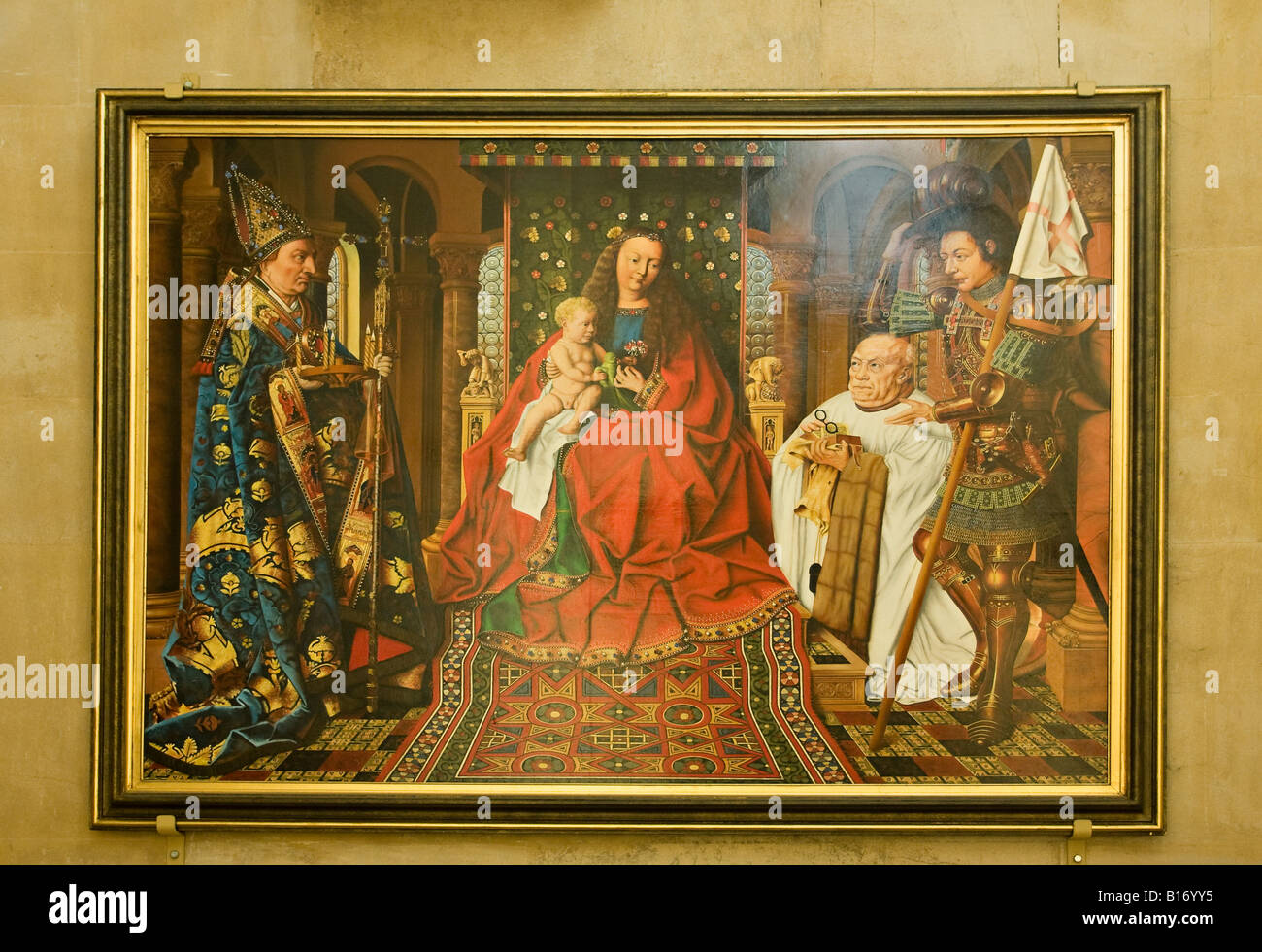 The Madonna of Canon van der Paele by Jan van Eyck. Stock Photo