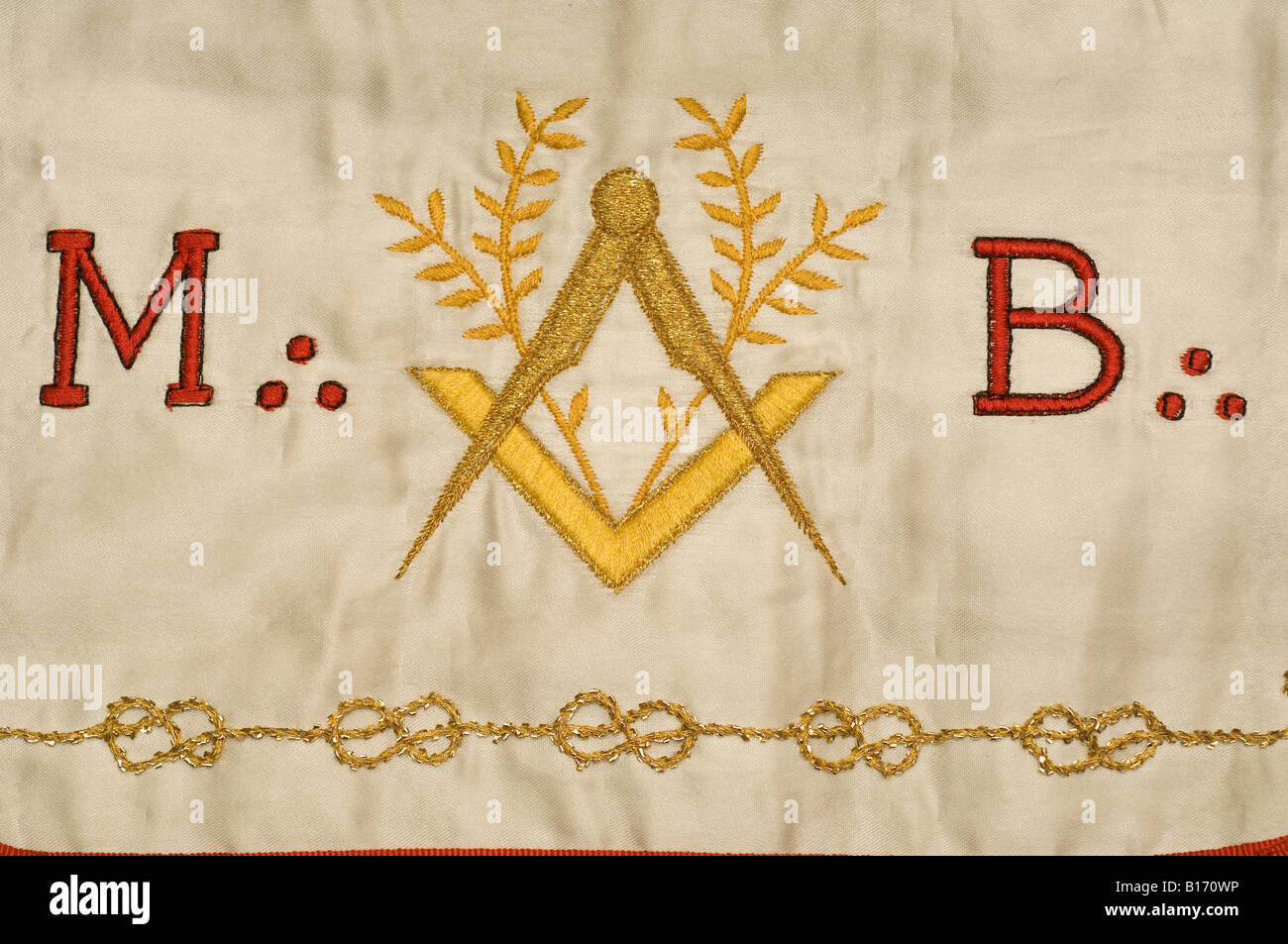 Detail of a freemason apron Stock Photo Alamy