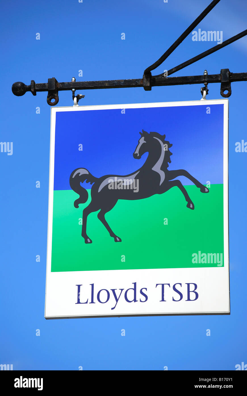 Lloyds TSB Bank sign, High Street, Burford, Oxfordshire, England, United Kingdom Stock Photo