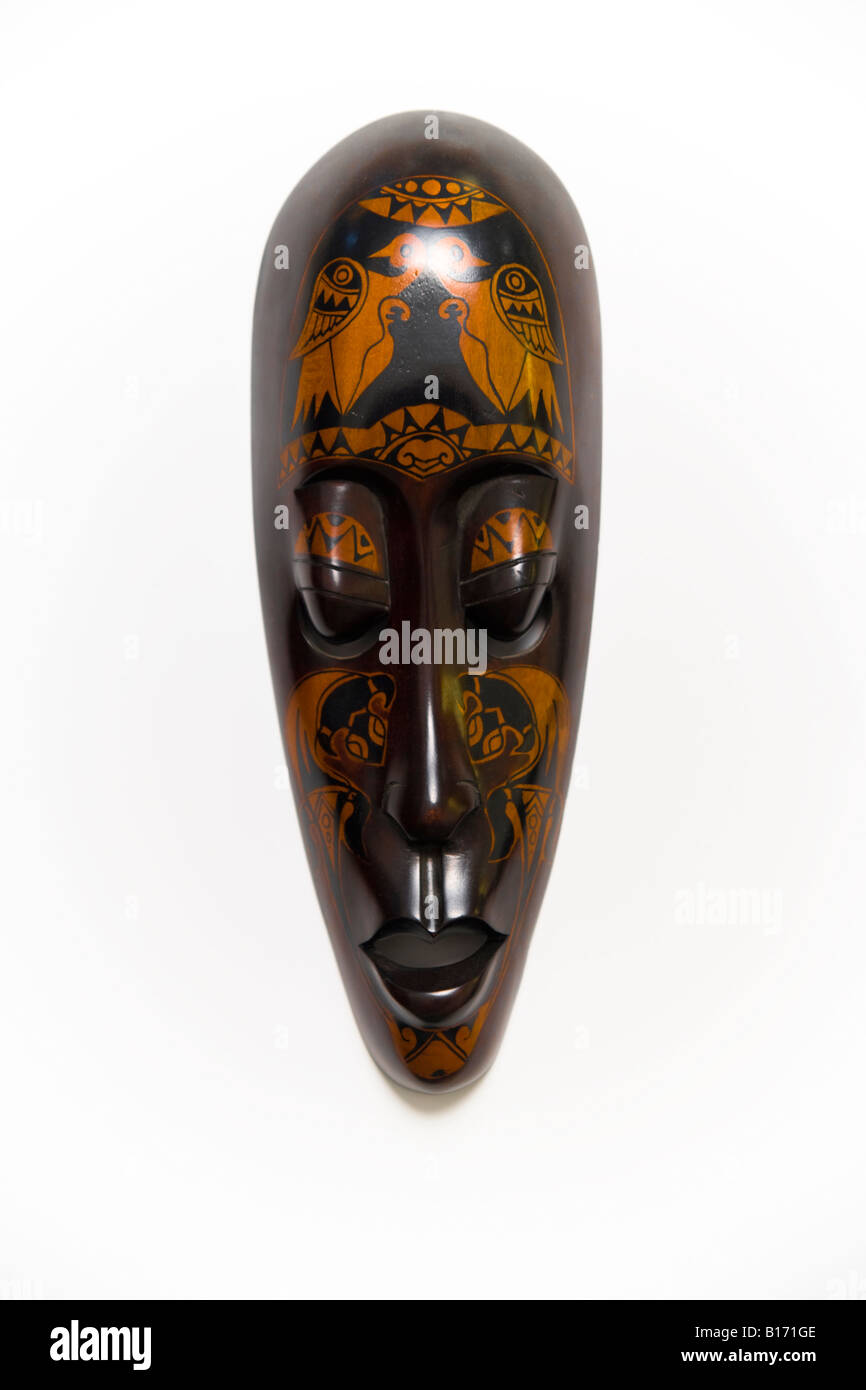 african,mask,indian,black,wooden,decoration Stock Photo