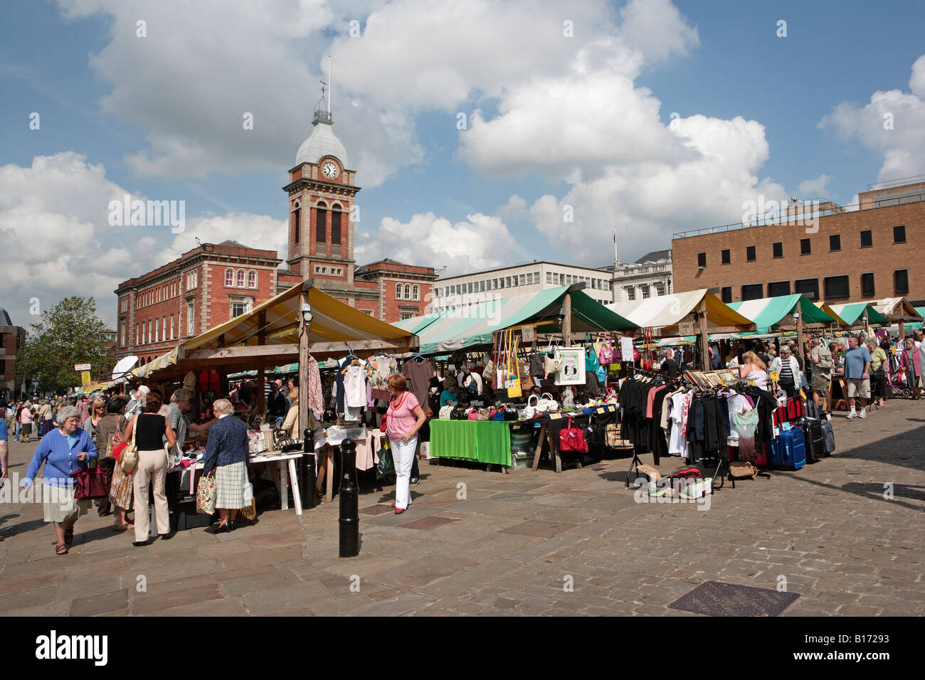Market Day Chesterfield Stock Photo Alamy