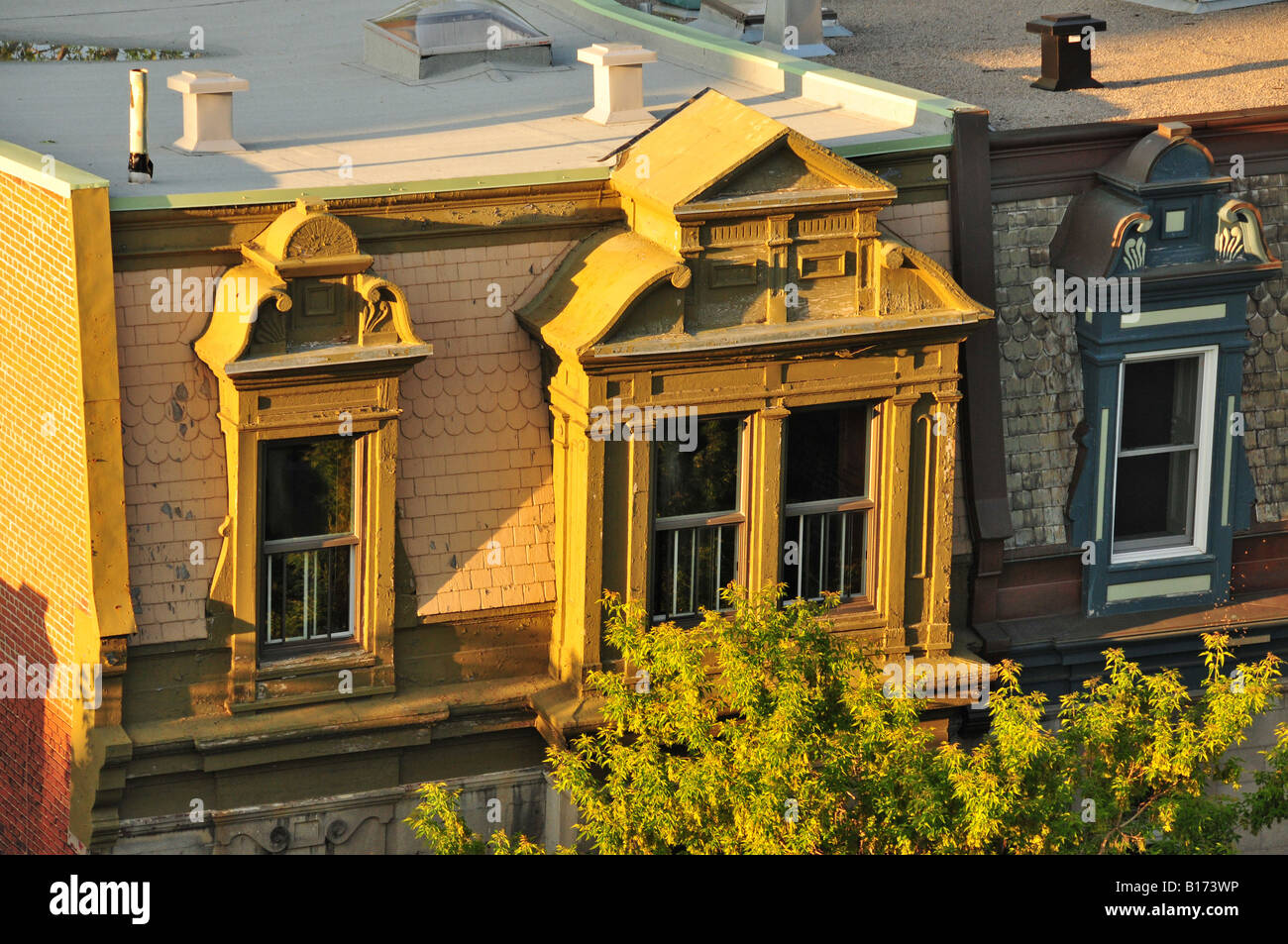 Typical houses Plateau Mont Royal Montreal Canada Stock Photo