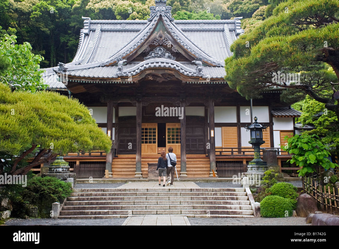 Buddhist temple in Shuzenji on Izu Peninsula in Japan Stock Photo