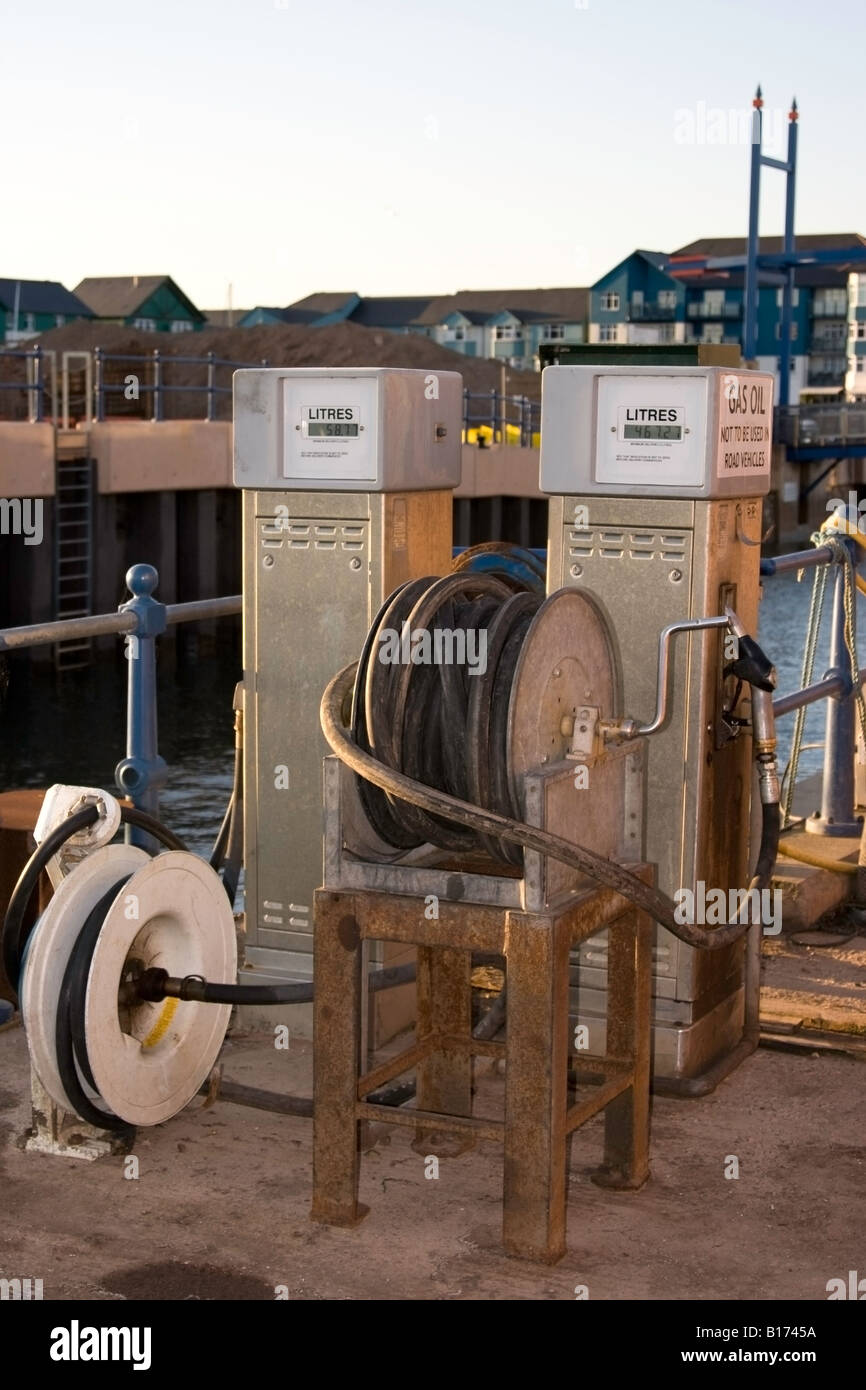 Marine diesel fuel pumps at dockside Stock Photo - Alamy
