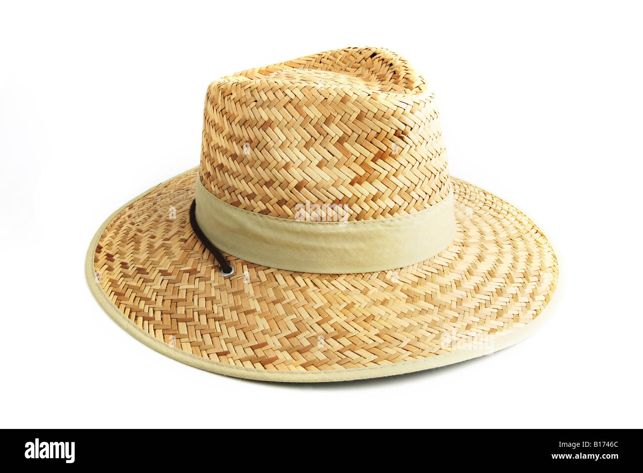 Straw hat on a white background Stock Photo