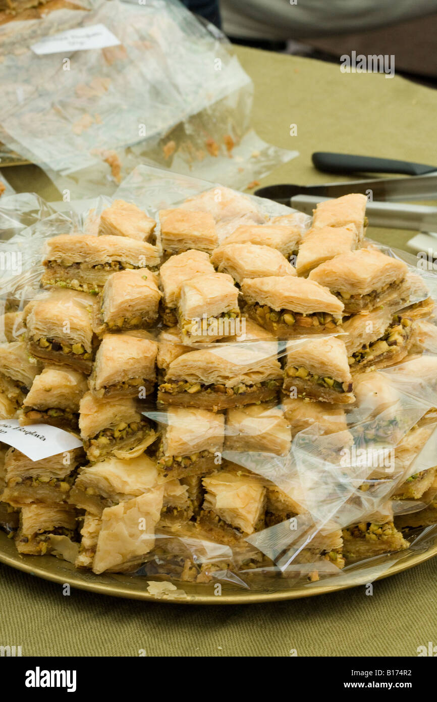 sweet,cakes,indian,iranian,eastern,pistachio Stock Photo