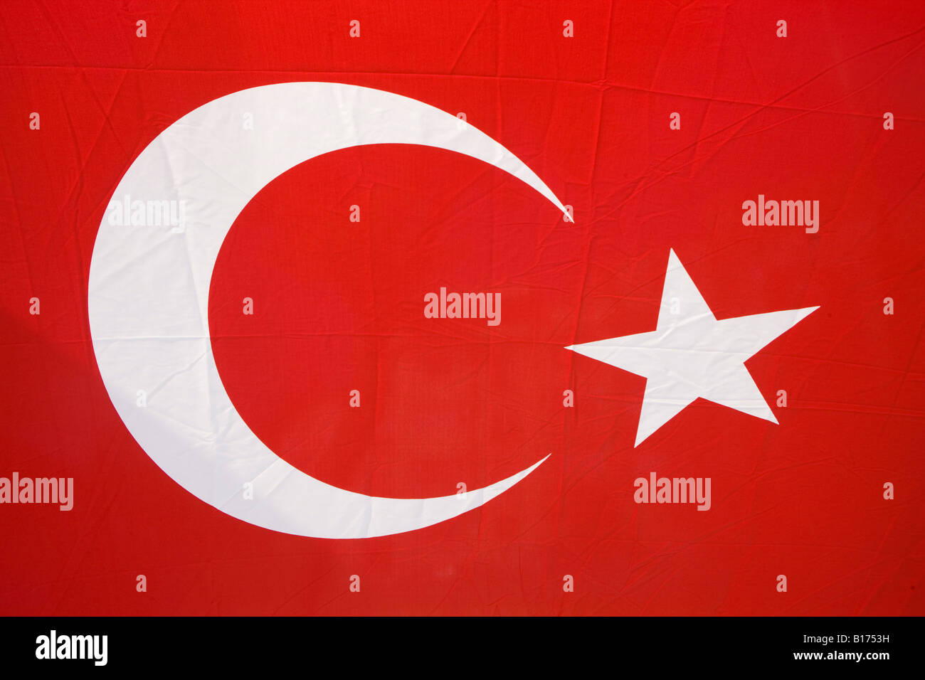 the turkish flag in istanbul Stock Photo