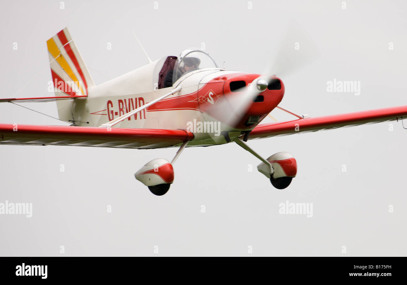 Stits SA-3A Playboy G-BVVR in flight @ Breighton Airfield Stock Photo