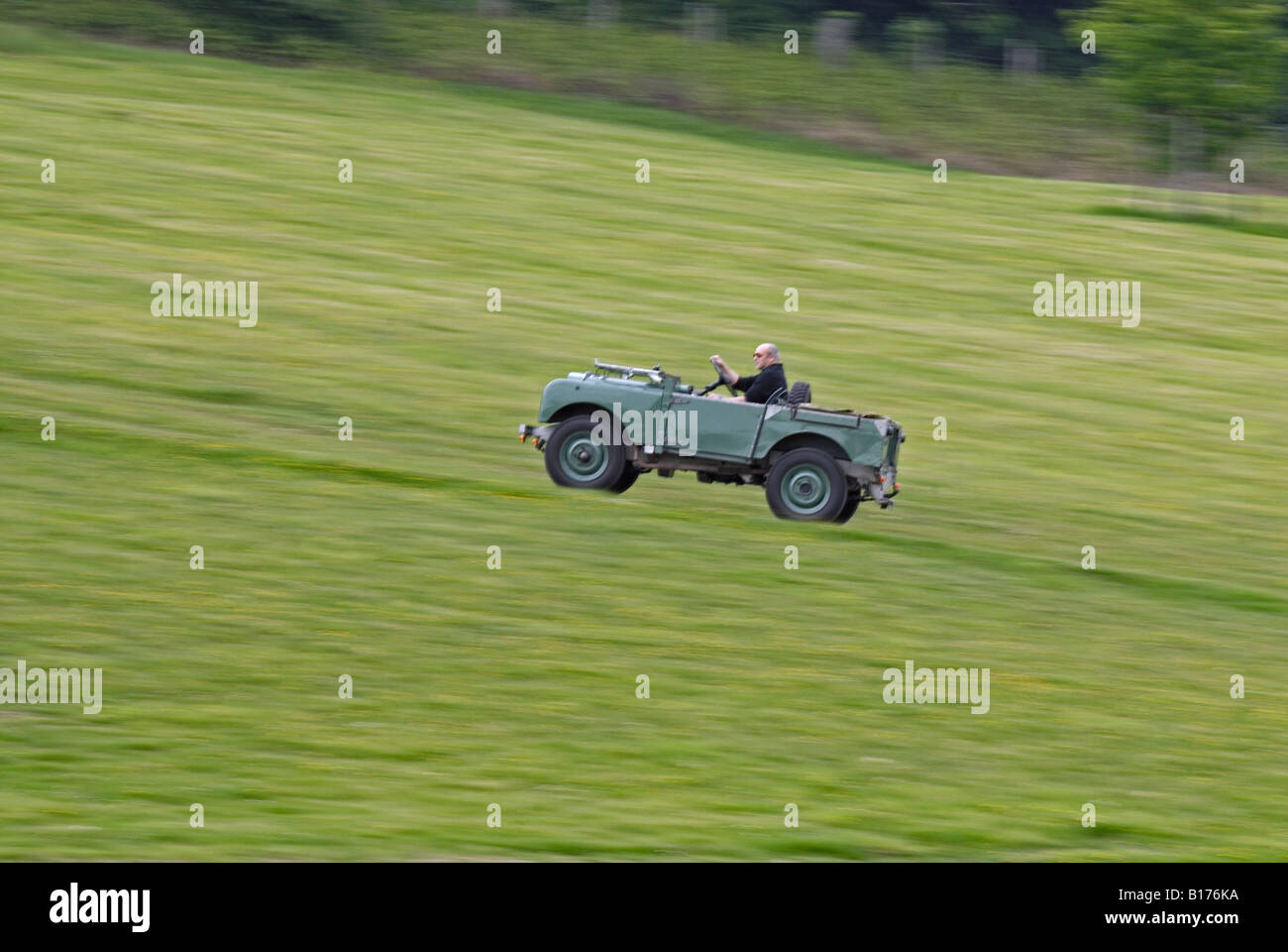 Light green Land Rover Series 1 80 inch at the ALRC National 2008. Stock Photo