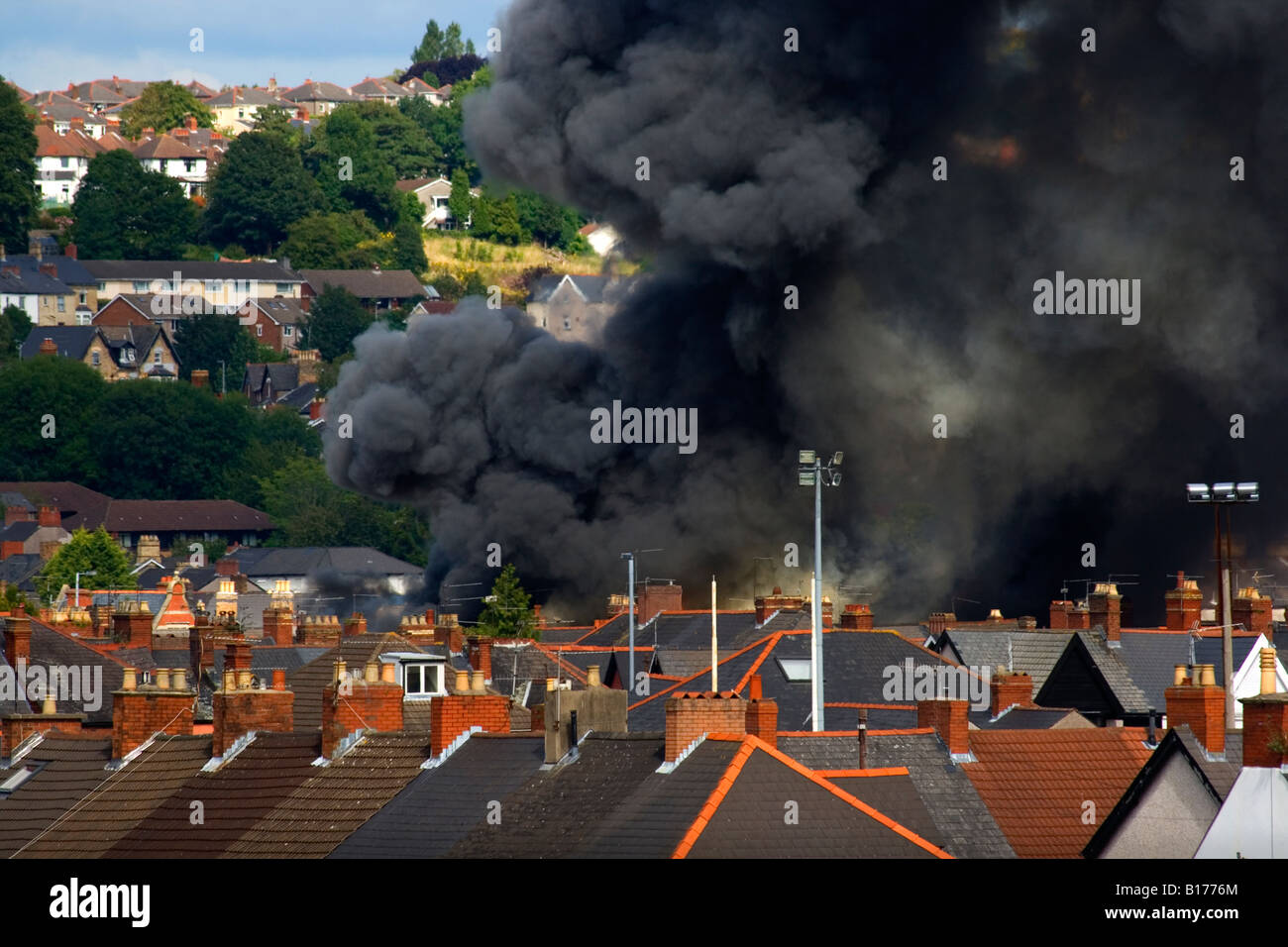 Marlborough Road on Fire Newport Stock Photo Alamy