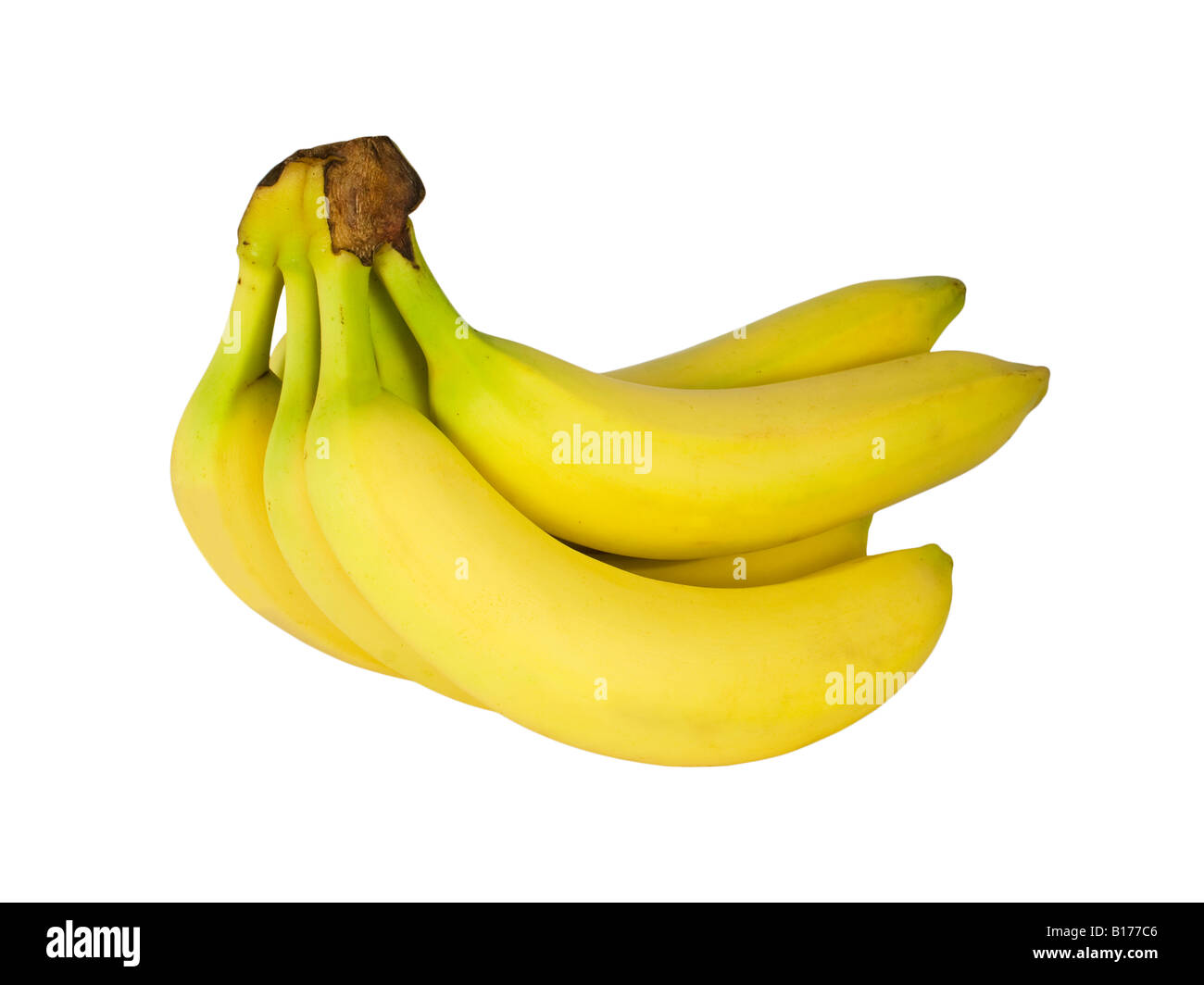 Cluster of ripe bananas isolated on white background Stock Photo - Alamy