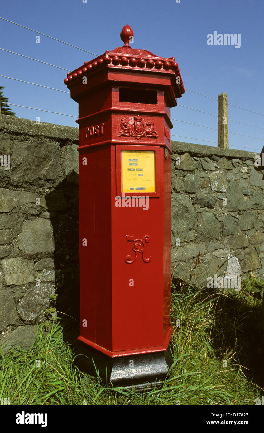 Penfold hexagonal Victorian post box, Tywyn, Wales, UK Stock Photo Alamy