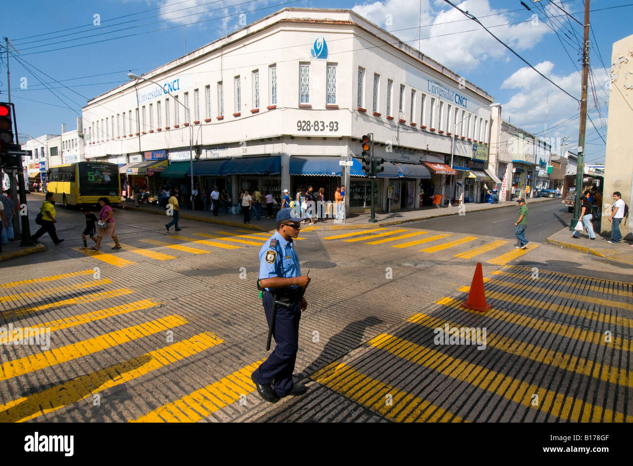 Road junction Merida capital of the Yucatan state Mexico The first
