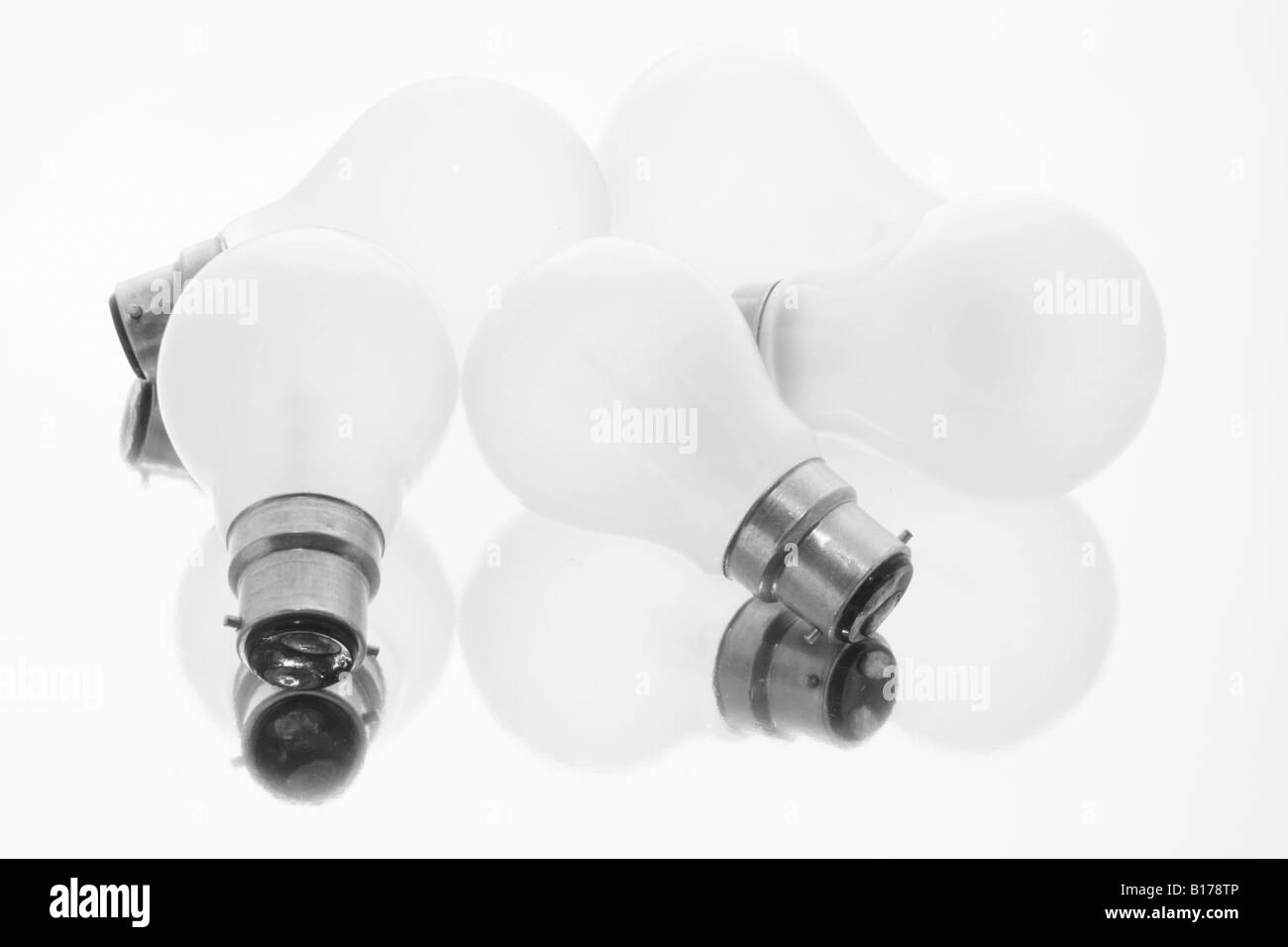 Light Bulbs with Reflections Stock Photo Alamy