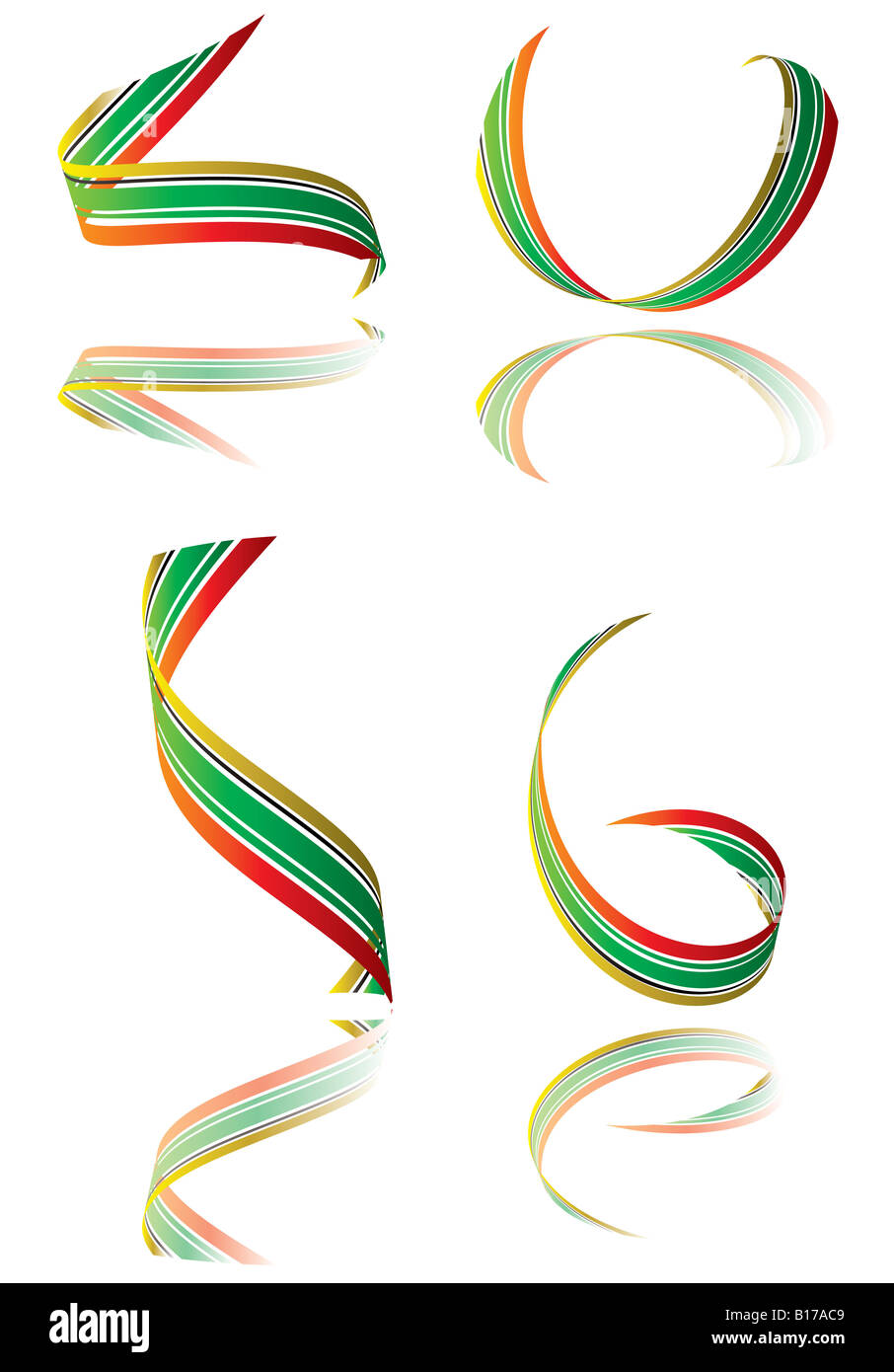 Illustrated collection of bright colored ribbons with shadow Stock ...