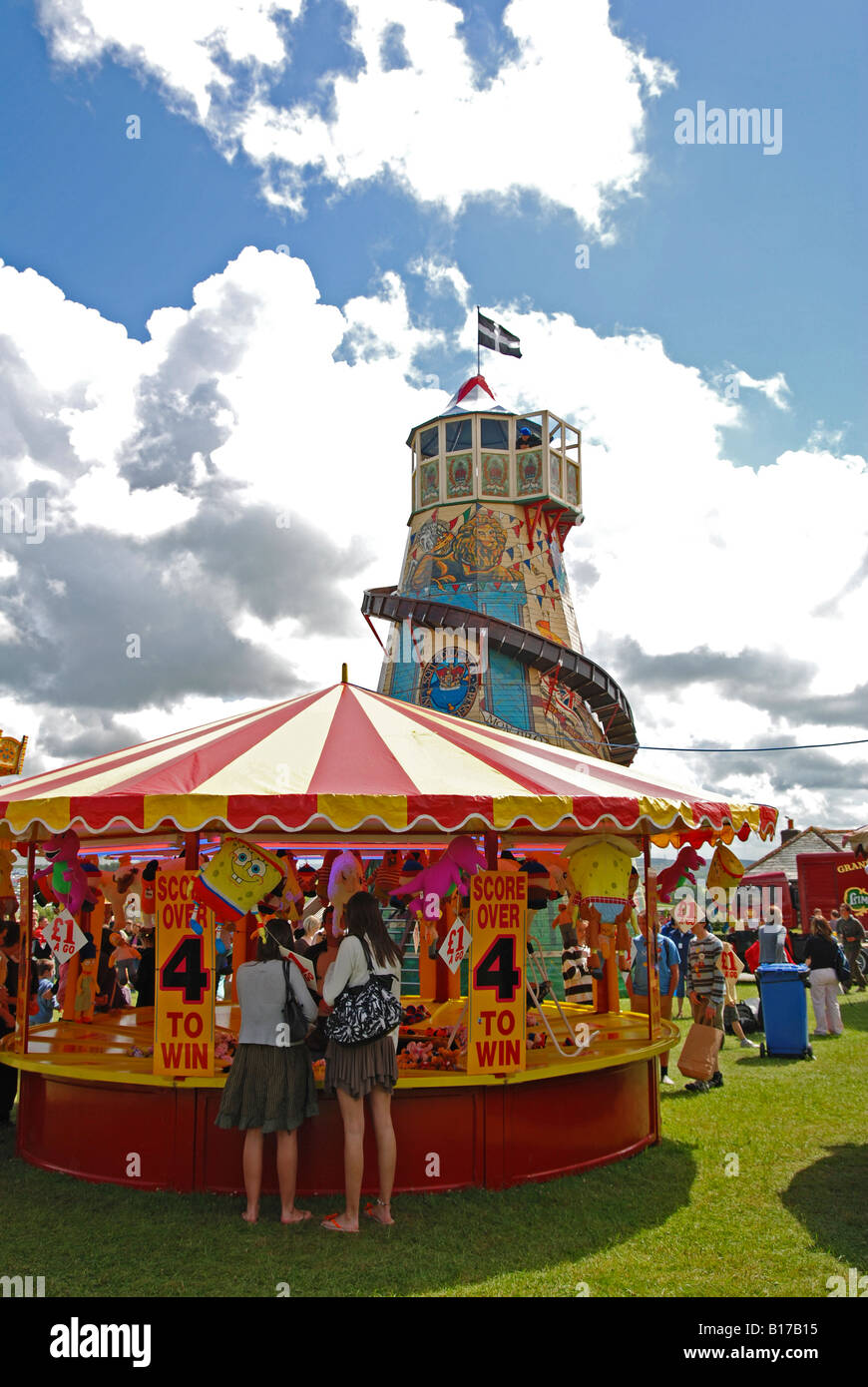 fairground at the royal cornwall show,wadebridge,cornwall,england,uk Stock Photo