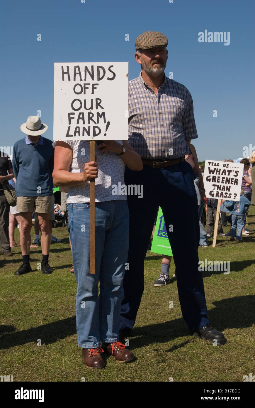Rural England brought together to protest against proposed new Eco town development on greenfield site. Ford West Sussex UK 2008 2000s HOMER SYKES Stock Photo