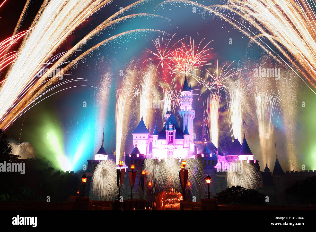 Hong Kong Disney Fireworks Stock Photo - Alamy