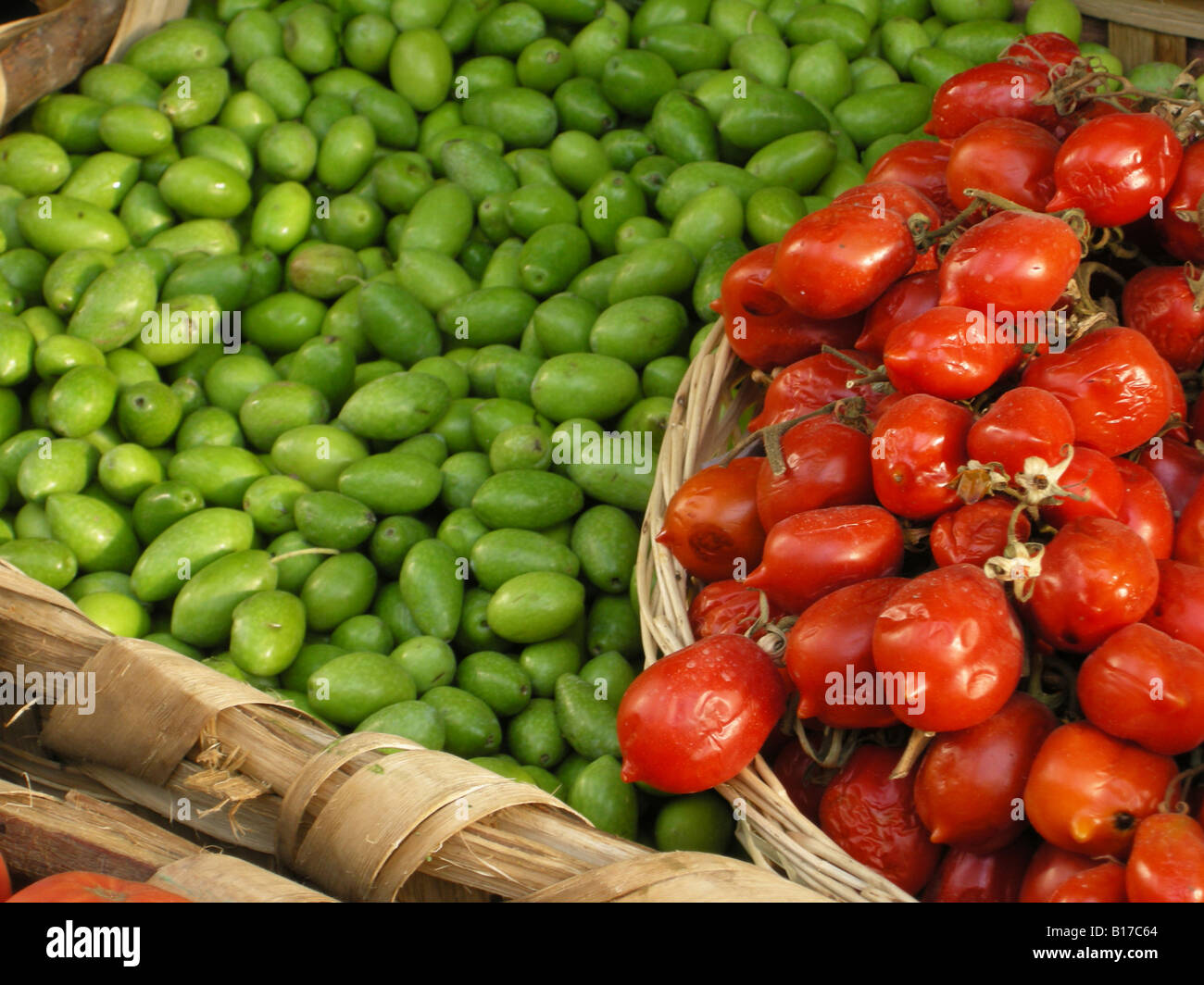 Vesuvius tomatoes and olive - Naples campania South Italy Stock Photo