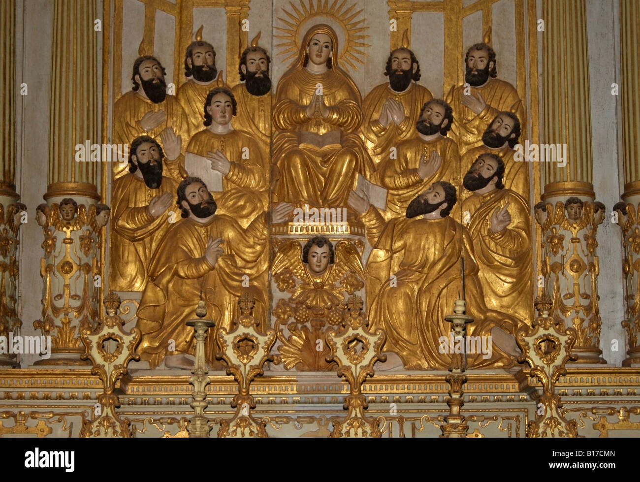 The chapel of the Holy Ghost depicting Mary with the twelve Apostles ...