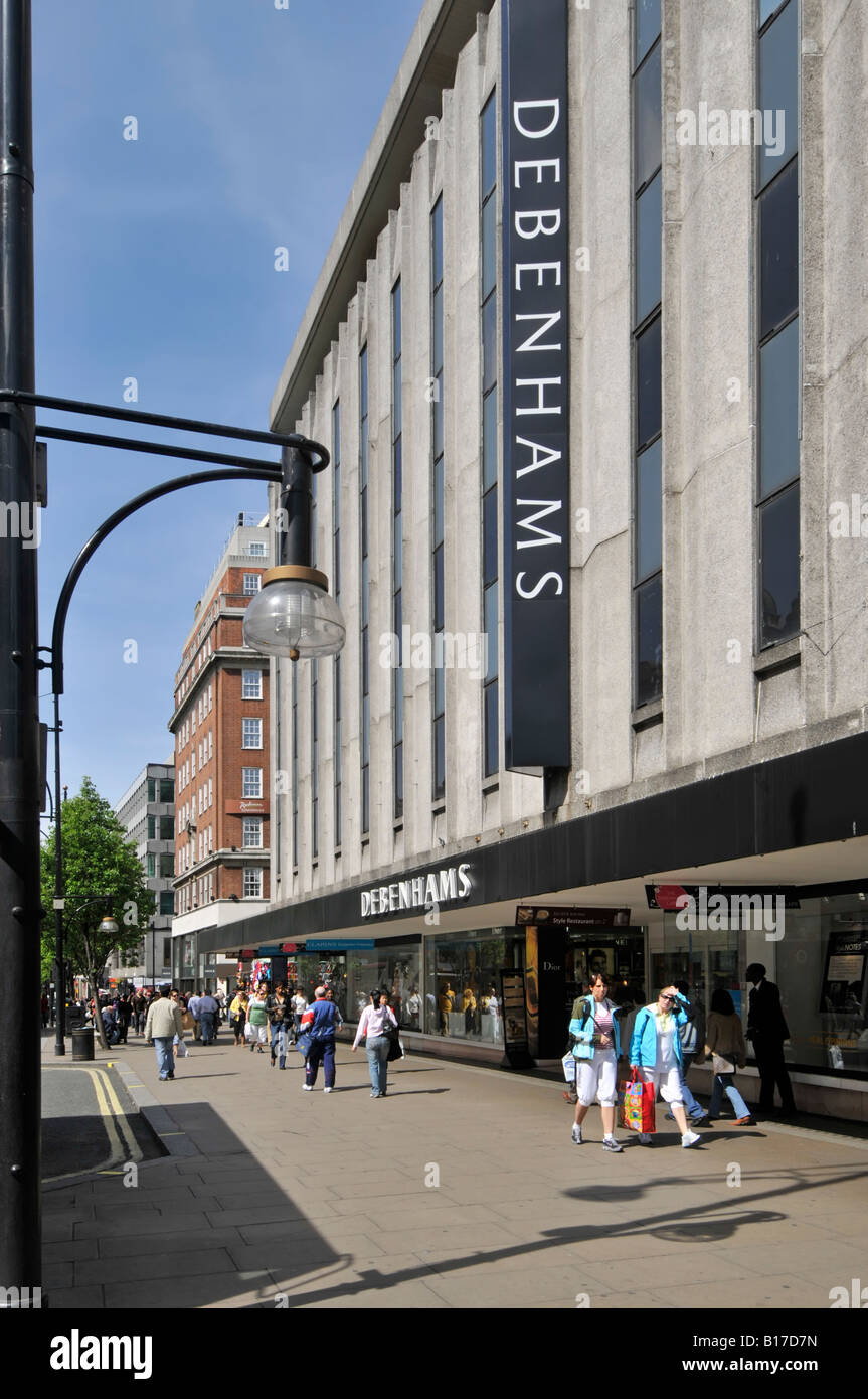 London West End Oxford Street shopping area Debenhams Store Stock Photo