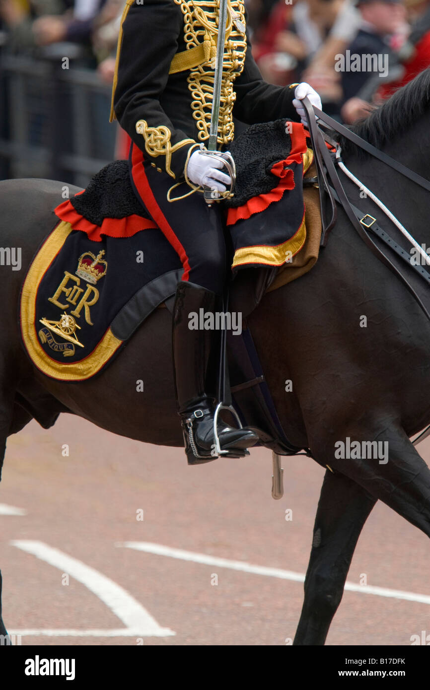 A mounted soldier in the Artillary Regiment in parade uniform Stock