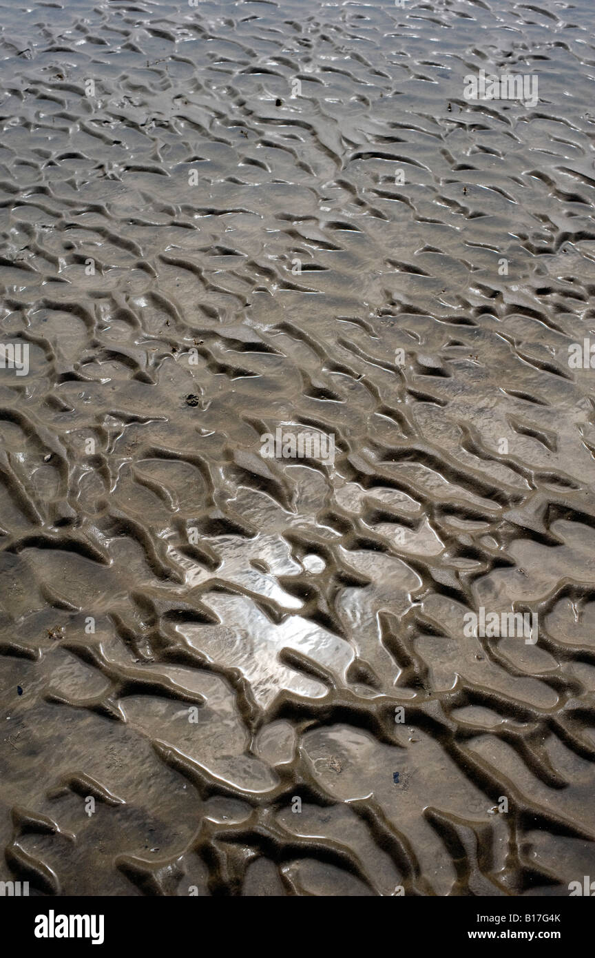 Rippled sand and sea beach abstract. Findhorn beach, Morray, Scotland ...