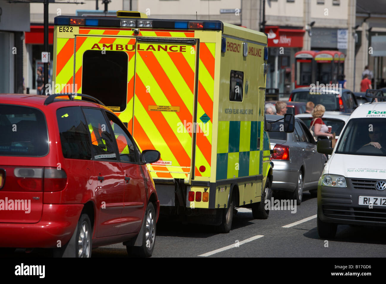 northern ireland ambulance service emergency ambulance sitting in
