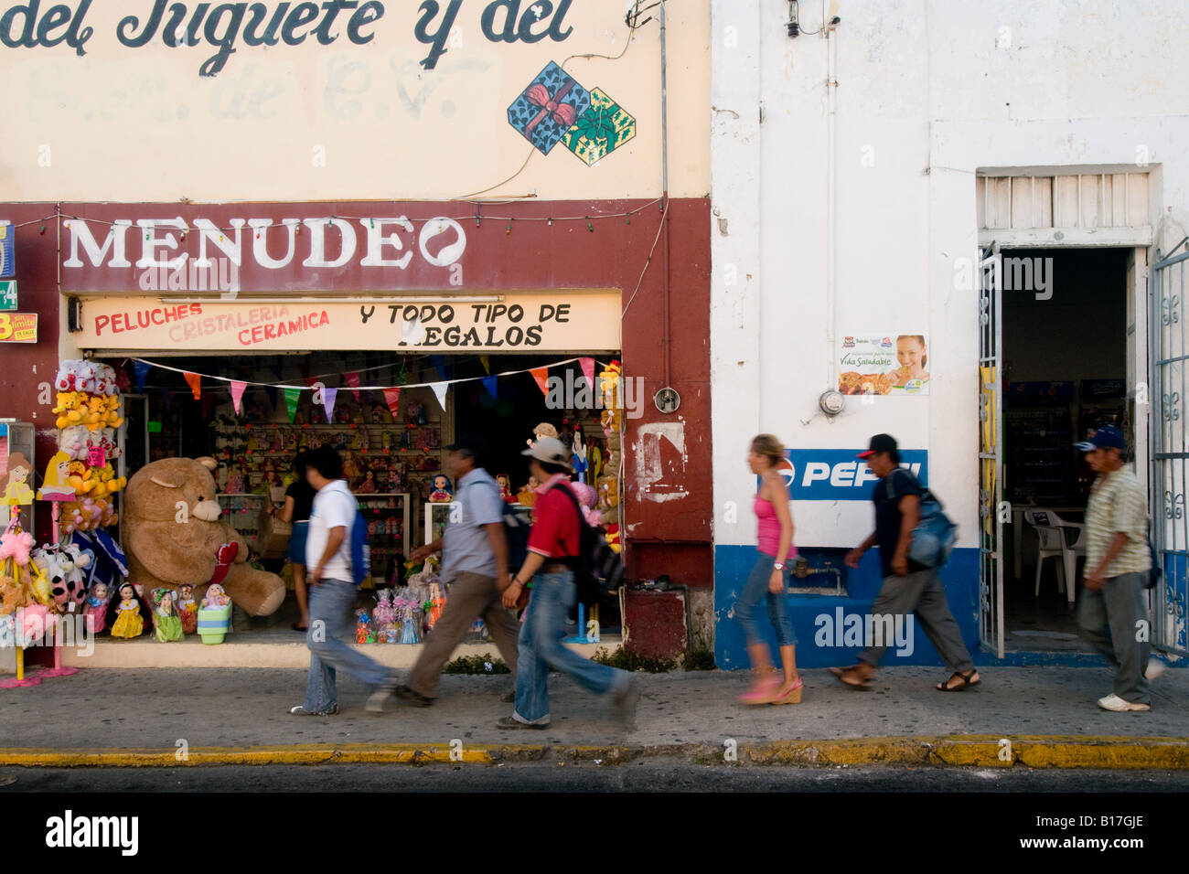 Street scene Merida capital of the Yucatan state Mexico The first