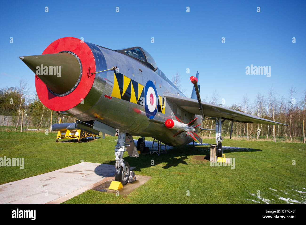English Electric Lightning F Mk53 ZF588 located at the East Midlands Airport Aeropark Derbyshire April 2008 Stock Photo
