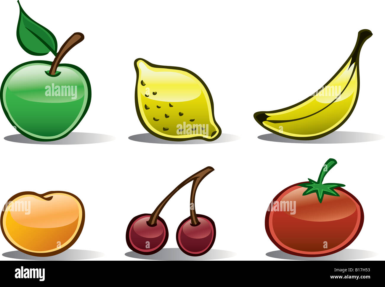Simple fruit Icons #1 Stock Photo - Alamy