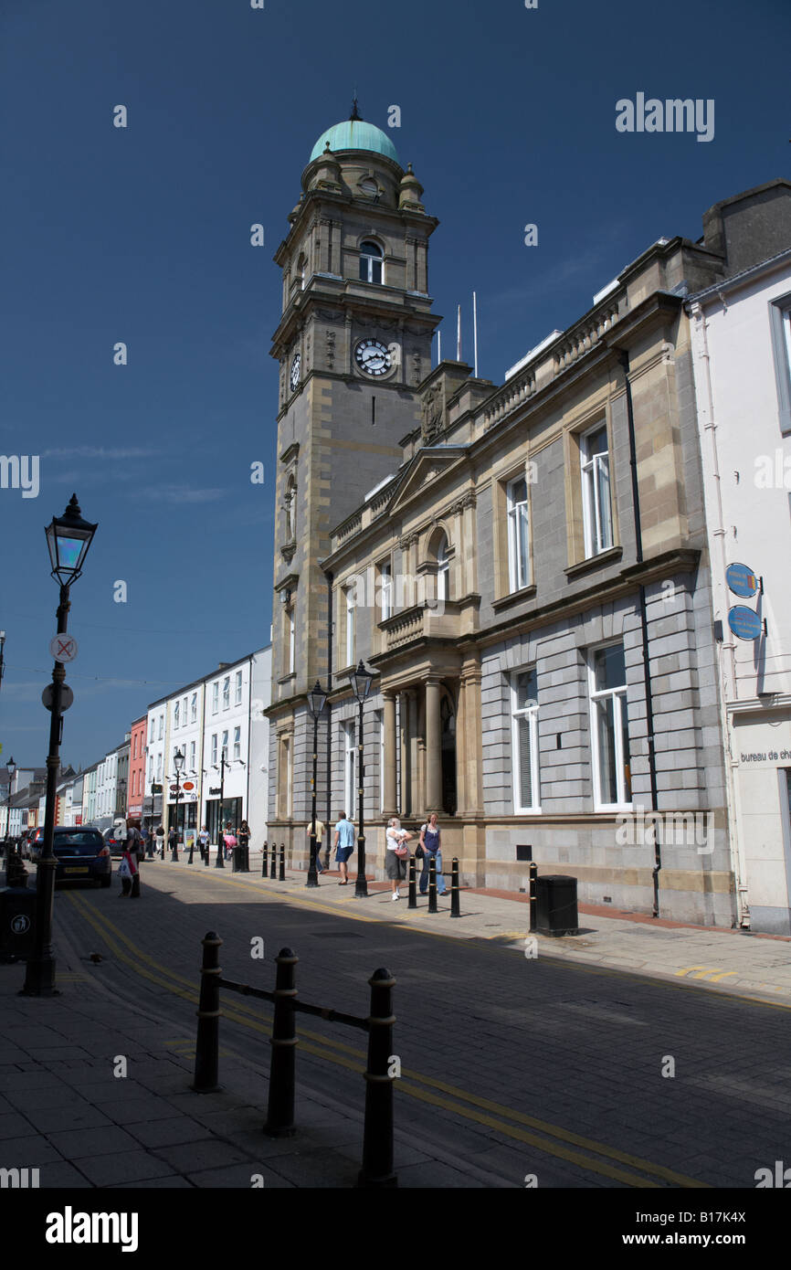enniskillen town hall with its clock tower on high street enniskillen county fermanagh Stock Photo
