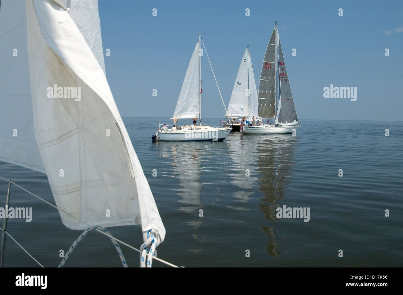 Sailboats at Neuse River, Oriental, North Carolina USA Stock Photo Alamy