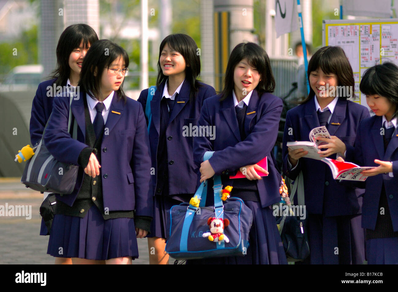 girls in school uniform Kyoto Japan Stock Photo Alamy