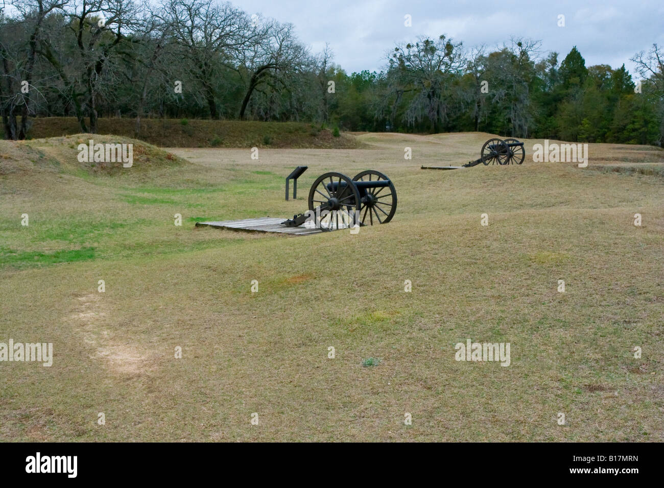 American Civil War Cannons in Andersonville Georgia Stock Photo
