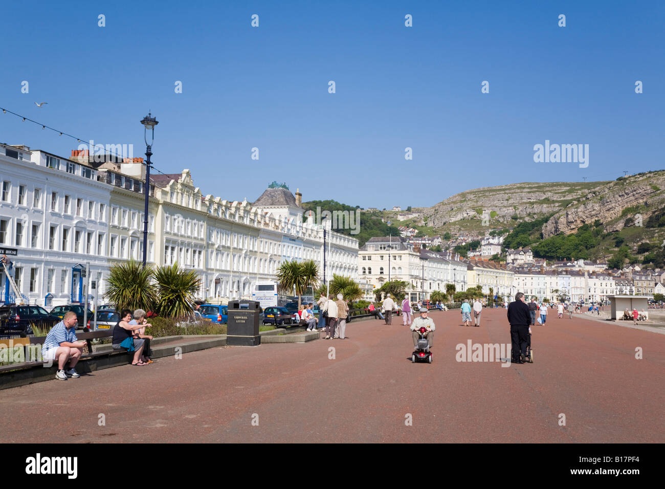 Llandudno North Wales UK. North Parade promenade and hotels in elegant