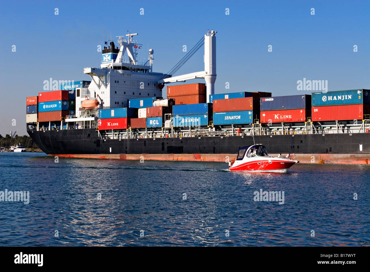 Shipping Industry / A Container Ship is outbound in the "Port of