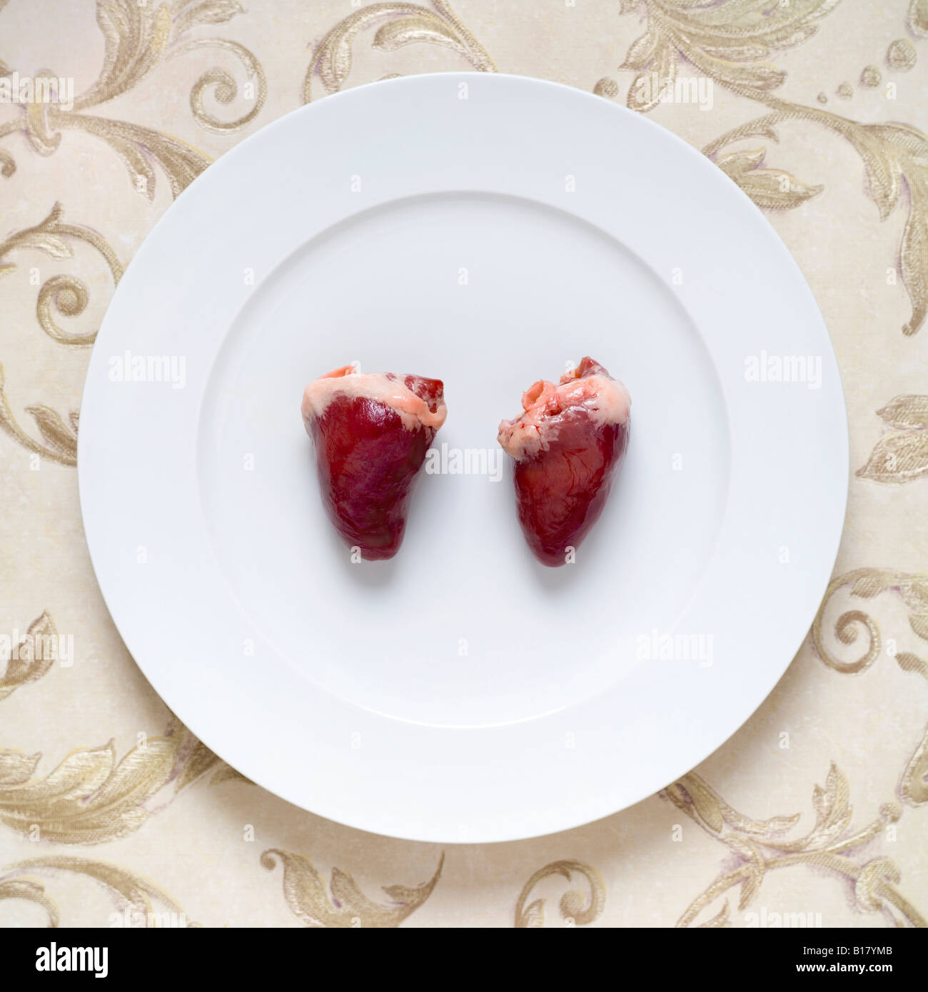 Giblets of goose, elevated view Stock Photo Alamy