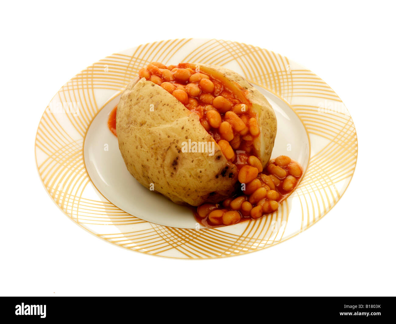Jacket Potato With Baked Beans Stock Photo Alamy