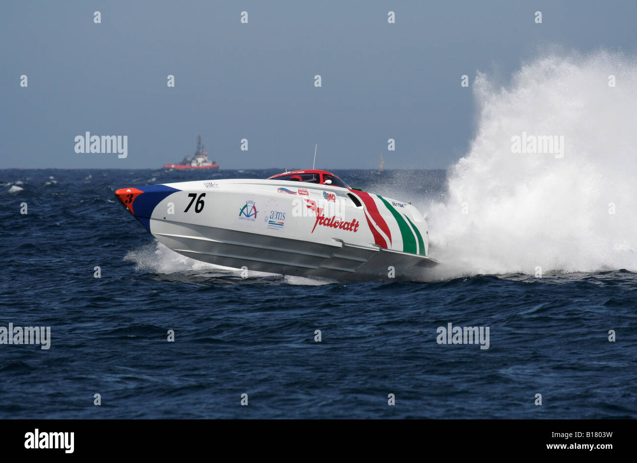 Powerboat P1 racing Stock Photo