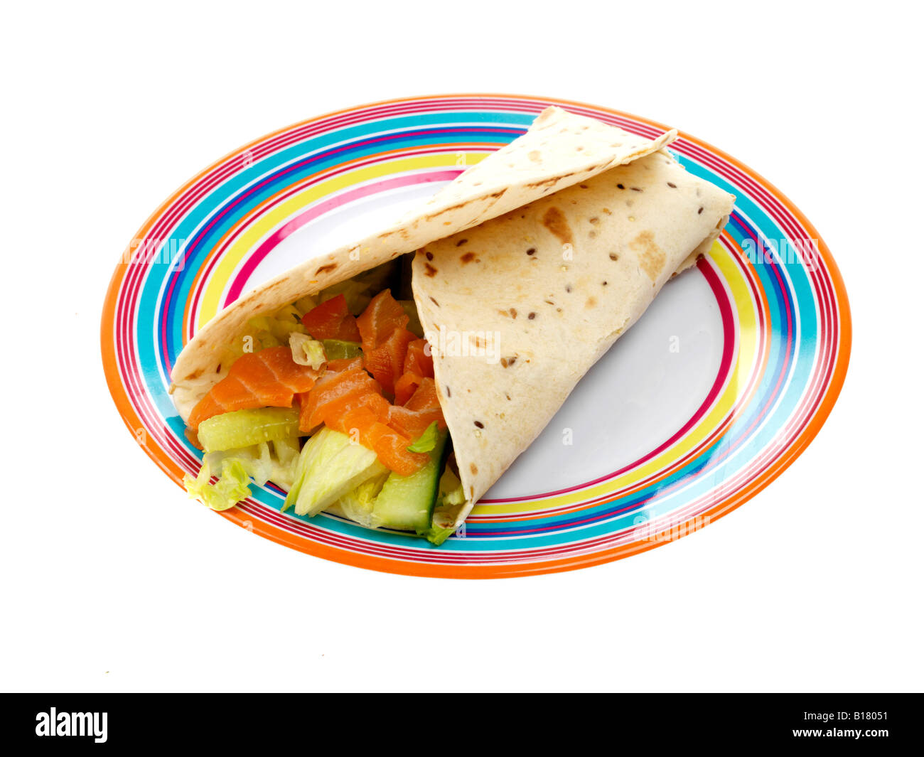 Smoked Salmon And Salad Wrap Stock Photo - Alamy