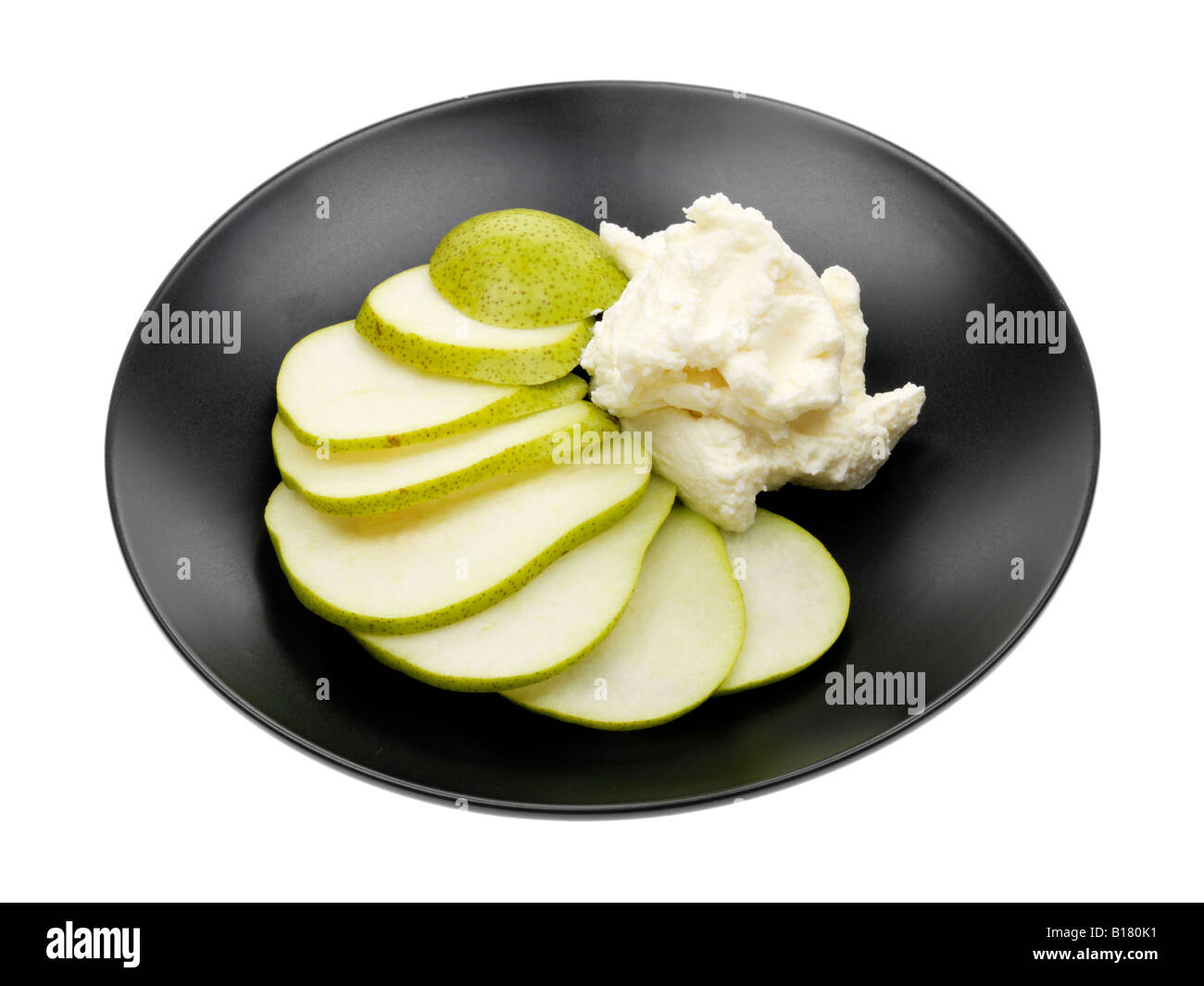 Pear with Ricotta Cheese Stock Photo