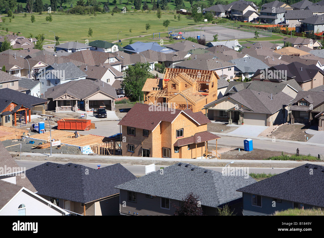 New Subdivision with houses under construction in Middleton Mountain